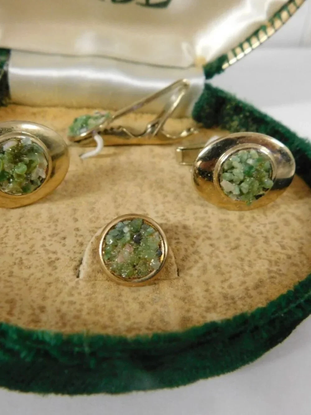 cuff links vintage druzy